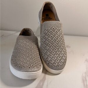 White Mountain Silver Glitter Slip-On Sneakers